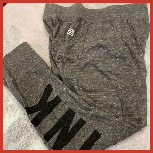 PINK Victoria's Secret Pants - Pink Victoria’s Secret Lace Up Gray Marl Joggers